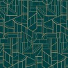 Casamance|Papier peint géométrique vert et doré métallisé|Haut Gamme
