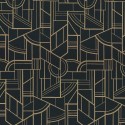 Casamance|Papier peint géométrique noir et doré sophistiqué|Haut Gamme