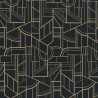 Casamance|Papier peint géométrique noir et doré sophistiqué|Haut Gamme