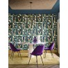 Casamance|Wallpaper modernist brown and gold geometric|Wallpaper
