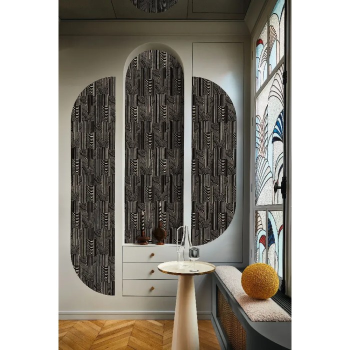 Casamance|Art-Déco Tapete gelb-gold grafisch|Hochwertige