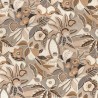 Casamance|Papel pintado mexicano marrón flores Tehuana|Alta Gama