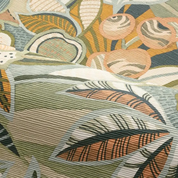 Casamance|Mexikanische Tapete grün Tehuana-Blumen|Hochwertige