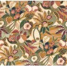Casamance|Wallpaper Mexican khaki and ochre Tehuana flowers|Wallpaper