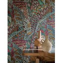 Casamance|Wallpaper Mexican multicolor flowers and geometric leaves|High-End