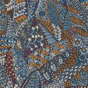 Casamance|Papel pintado mexicano azul flores y motivos geométricos|Alta Gama