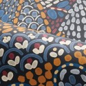 Casamance|Mexikanische Tapete blau Blumen und geometrische Motive|Hochwertige