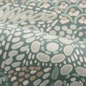 Casamance|Papel pintado mexicano verde flores y hojas geométricas|Alta Gama