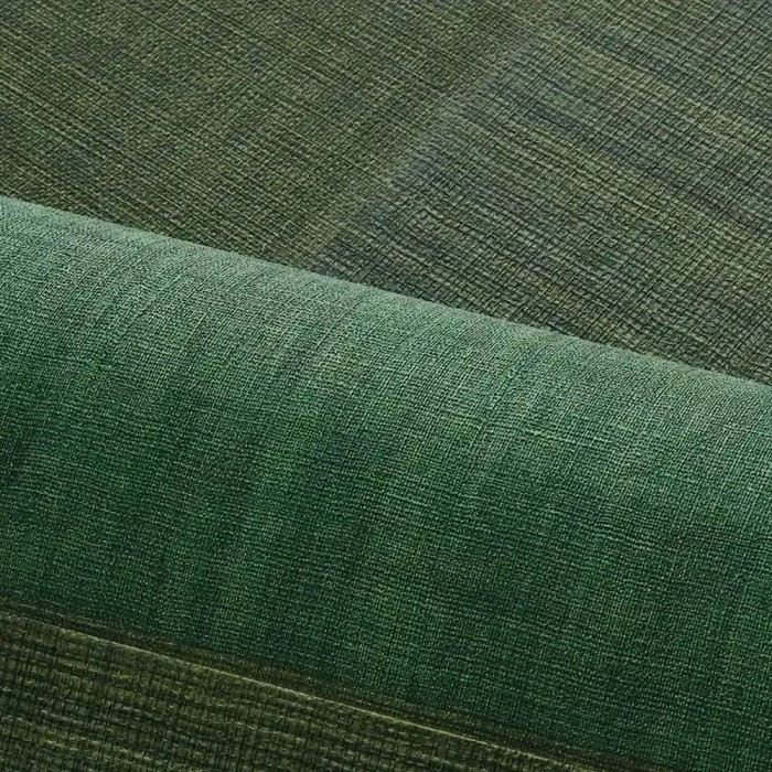 Casamance|Ethno Tapete grün Textilmosaik|Hochwertige