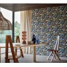 Casamance|Wallpaper Mexican brown Tehuana flowers|High-End