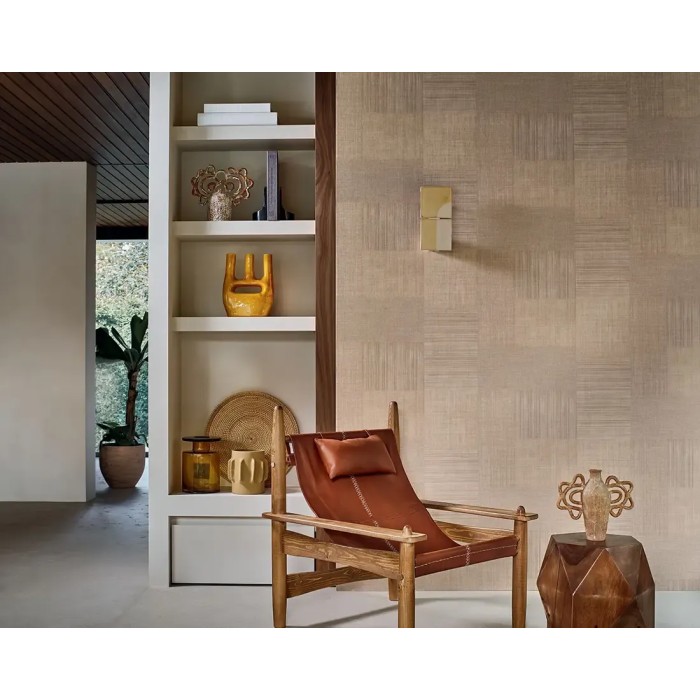 Casamance|Ethno Tapete weiß Textilmosaik|Tapeten