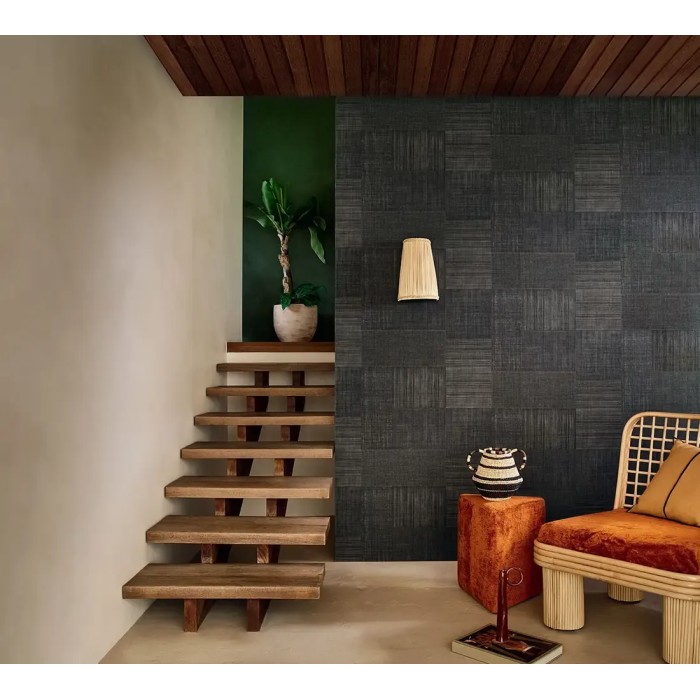 Casamance|Wallpaper ethnic brown textile mosaic|High-End