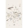 Marburg|Mural infantil mapamundi beige con aviones y animales|Murales de Pared
