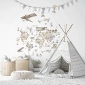 Marburg|Kids mural white world map of adventures|Wallmurals