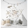 Marburg|Kids mural white world map of adventures|Wallmurals
