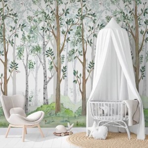 Papeldecor|Textiltapete für Wohnzimmer mit flauschigen Blumen in Beigetönen|Tapeten