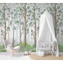 Marburg|Mural infantil bosque con pajarillos en árboles|Murales de Pared