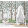 Marburg|Mural infantil bosque con pajarillos en árboles|Murales de Pared