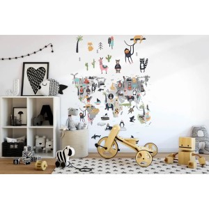 Casadeco|Kinder Tapete tropische Tiere blau|Kindertapete 2