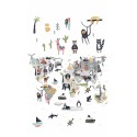 Marburg|Kids mural world map with animals|Wallmurals