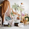 Marburg|Papier peint panoramique enfant girafes et oiseaux tropicaux avec palmiers|Panoramiques