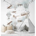 Marburg|Papier peint panoramique enfant montgolfières et avions|Panoramiques