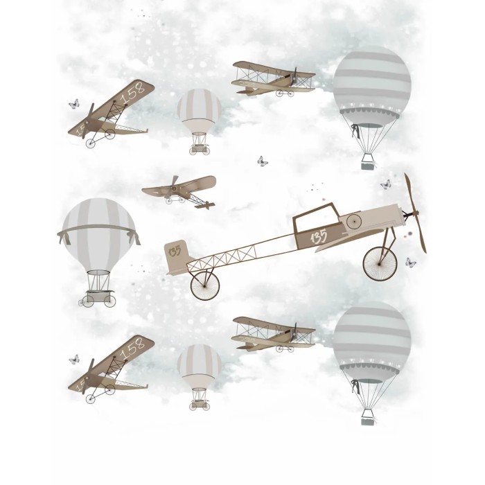 Marburg|Papier peint panoramique enfant montgolfières et avions|Panoramiques