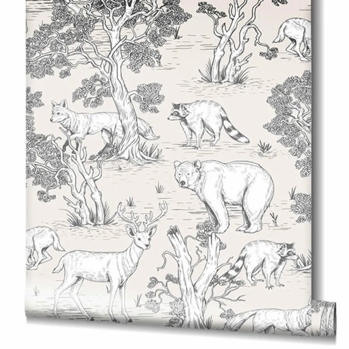 Marburg|Beige Waldtier Kinder Tapete|Kindertapete