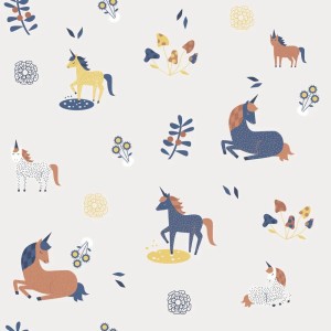 As Creation|Wallpaper children's wallpaper with forest flowers and animals|Children's