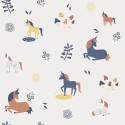 Marburg|Papel pintado infantil unicornios beige crema|Infantil