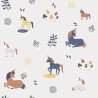 Marburg|Papel pintado infantil unicornios beige crema|Infantil