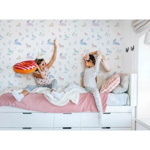 Cristiana Masi|Wallpaper for children with drawn leaves in pink and gray|Children's 2