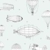 Marburg|Pastel green children's Wallpaper with hot air balloons|Children's