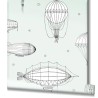 Marburg|Papel pintado infantil verde pastel globos aerostáticos|Infantil