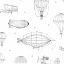 Marburg|Papel pintado infantil blanco globos aerostáticos|Infantil
