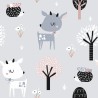 Marburg|Wallpaper children's wallpaper with loving deer in gray|Children's