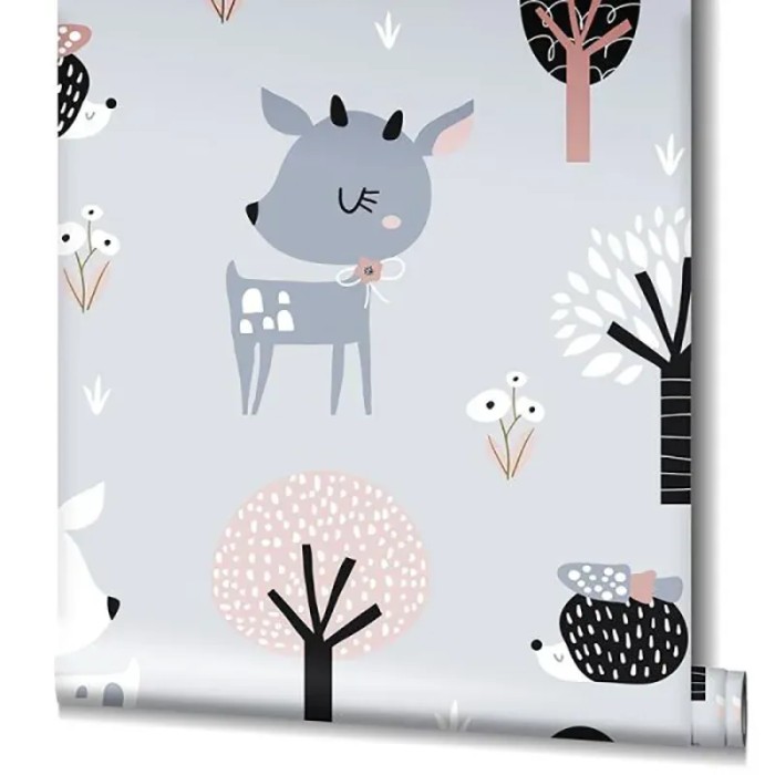 Marburg|Papier Peint pour enfants cerfs amoureux gris|Enfants