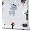 Marburg|Papier Peint pour enfants cerfs amoureux gris|Enfants
