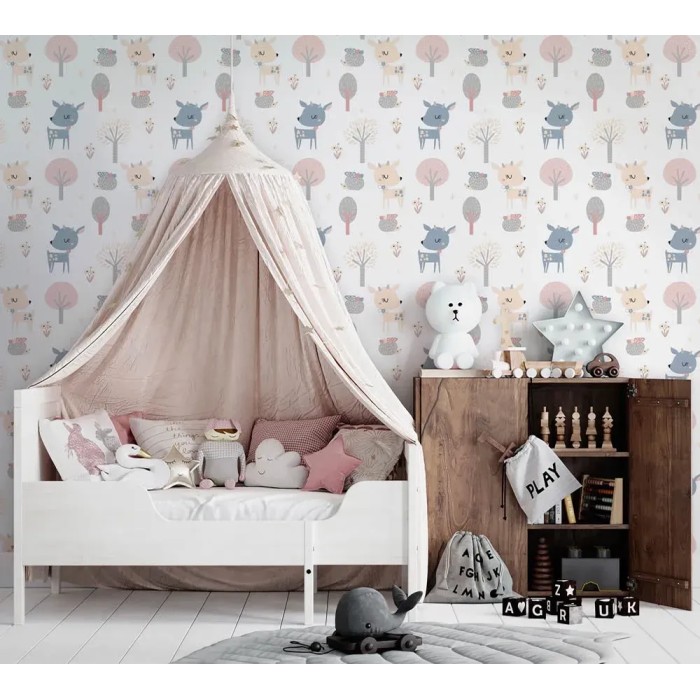 Marburg|Papier Peint enfant blanc cerfs amoureux|Enfants