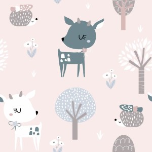 Rasch|Papel pintado infantil árboles acuarela blanco|Infantil
