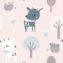 Marburg|Pastel pink children's wallpaper with deer in love|Children's