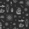 Marburg|Wallpaper with nautical motifs in black|Children's