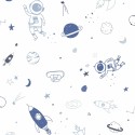 Marburg|Papel pintado infantil astronautas en el espacio azul|Infantil