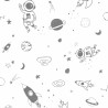Marburg|Papel pintado infantil blanco y negro astronautas|Infantil