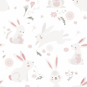 Marburg|Papel pintado infantil blanco con palmeras tropicales|Infantil