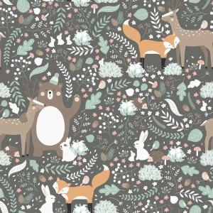 Cristiana Masi|Papel pintado infantil siluetas animales Beige cálido|Infantil