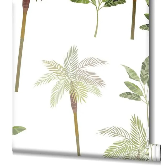 Marburg|White children's wallpaper with tropical palm trees|Children's