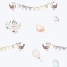 Marburg|Pastellblaue Kinder-Tapete mit Ballons und Girlanden|Tapeten