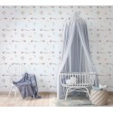 Marburg|Pastel blue children's Wallpaper with balloons and garlands|Wallpaper
