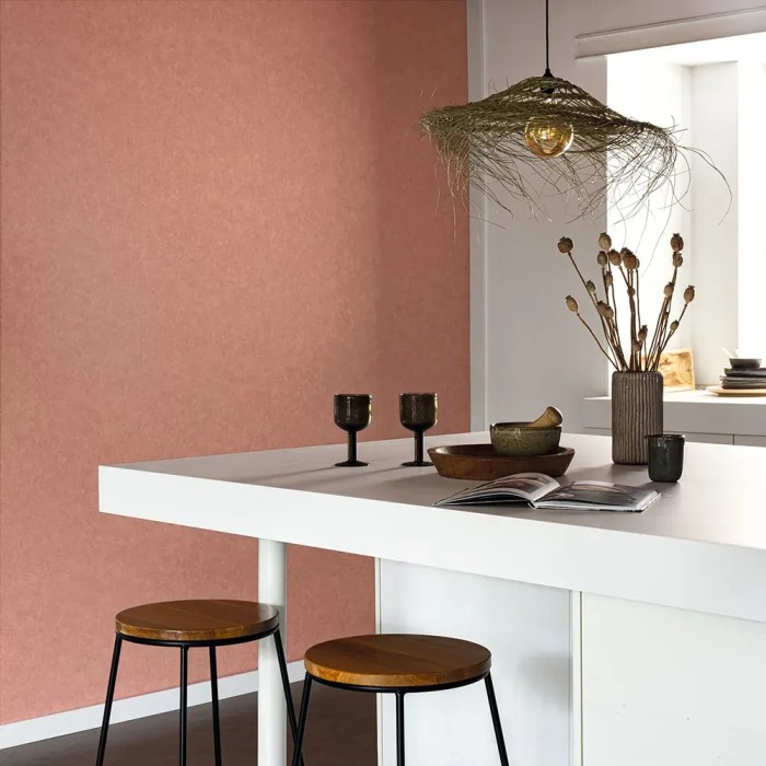 Caselio|Papier peint effet mur rose antique|Papier Peint